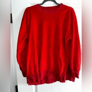 Aerie red fuzzy sweatshirt